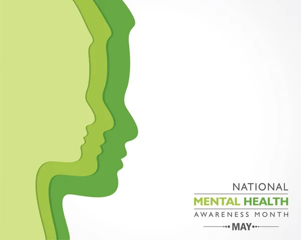 Vector Illustration National Mental Health Awareness Month Observed May — Stock Vector