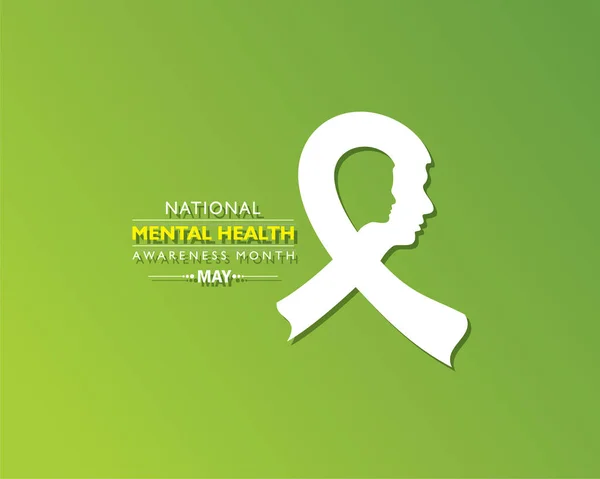 Vector Illustration National Mental Health Awareness Month Observed May — Stock Vector