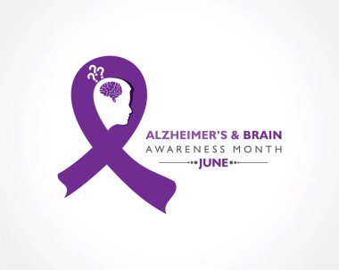Vector Illustration of Alzheimer's and Brain Awareness Month observed in June. It is an irreversible, progressive brain disorder that slowly destroys memory and thinking skills.