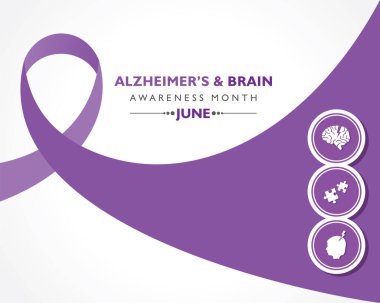 Vector Illustration of Alzheimer's and Brain Awareness Month observed in June. It is an irreversible, progressive brain disorder that slowly destroys memory and thinking skills.