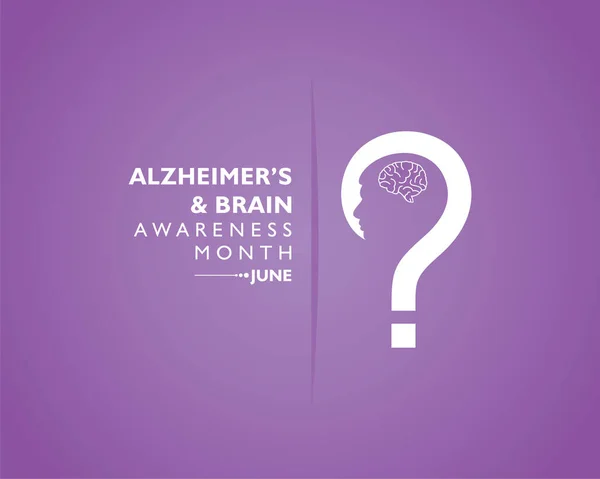 Vector Illustration Alzheimer Brain Awareness Month Observed June Irreversible Progressive — Stockový vektor