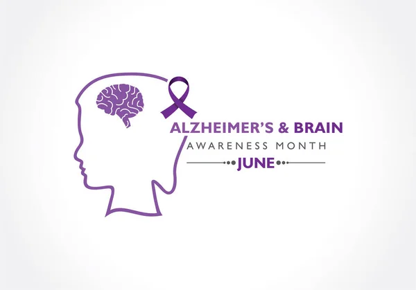 Vector Illustration Alzheimer Brain Awareness Month Observed June Irreversible Progressive — Stockový vektor