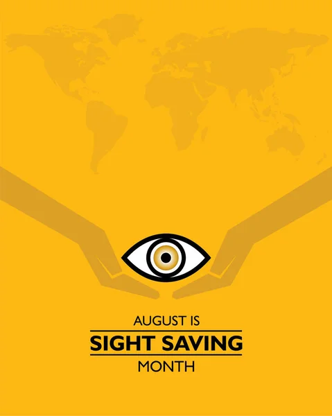 Wektor Ilustracja Sight Saving Month Jest Obserwowana Sierpniu Obchody Jest — Wektor stockowy