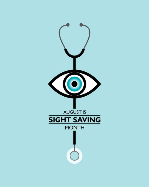 Vector Illustratie Van Sight Saving Maand Wordt Waargenomen Augustus Viering — Stockvector