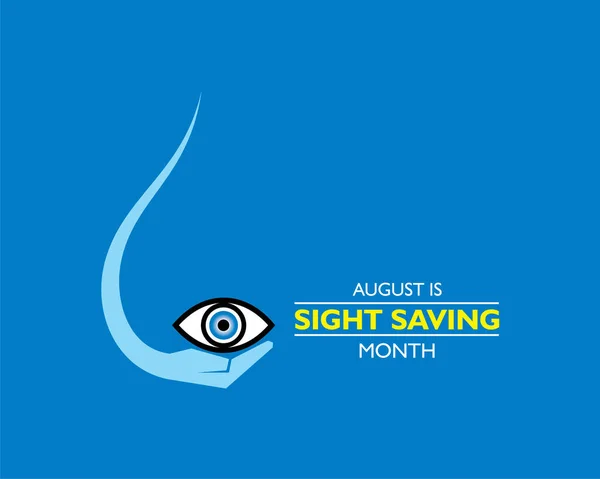 Vector Illustration Sight Saving Month Observed August Celebration Protecting Taking — 스톡 벡터