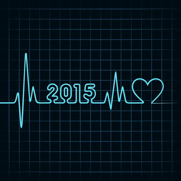 Kalp atışı yapmak mutlu yeni yıl — Stok Vektör