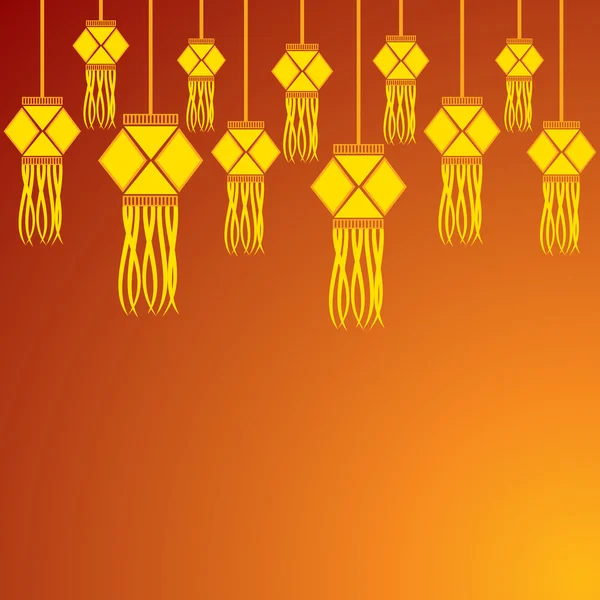 Lanternas Diwali indianas — Vetor de Stock