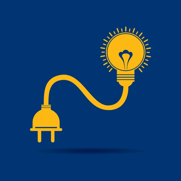 Light-bulb with plug icon — Stock Vector