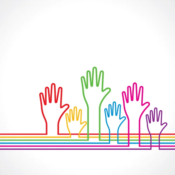 Mains colorées — Image vectorielle
