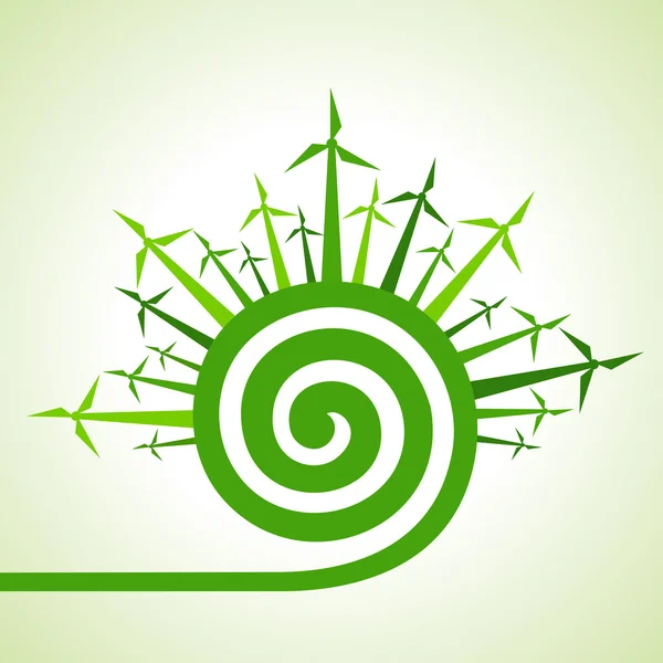 Eco windmolens — Stockvector