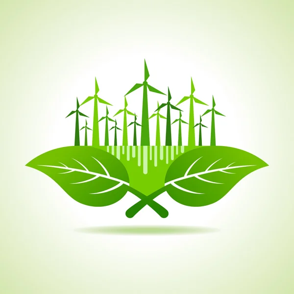 Eco windmolens — Stockvector