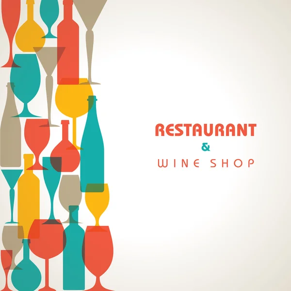 Tienda de vinos, fondo de restaurante — Vector de stock