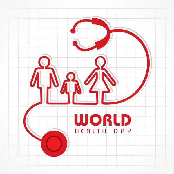 Día Mundial de la Salud Creativo Saludo vector de stock — Archivo Imágenes Vectoriales