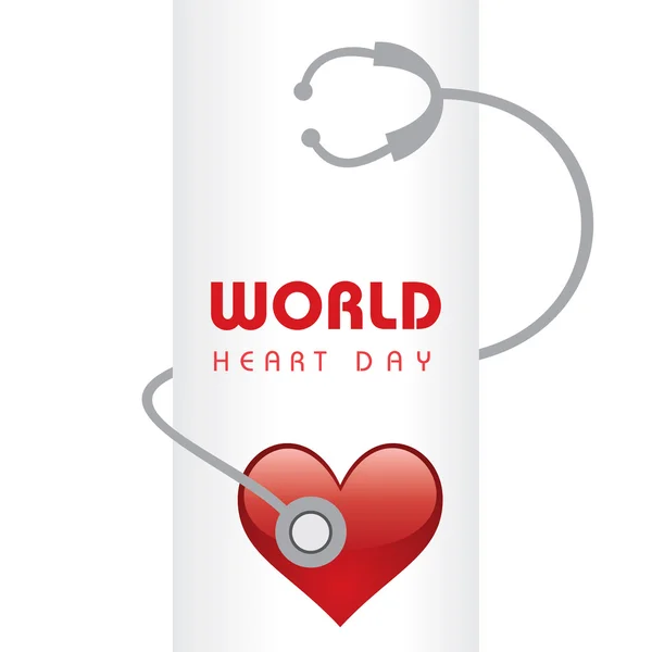 Saludo del Día Mundial del Corazón creativo — Archivo Imágenes Vectoriales