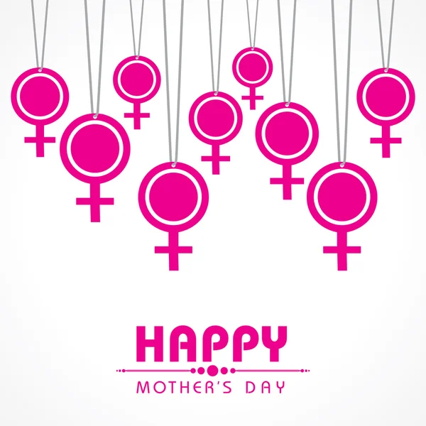 Mothers day greeting with female symbol — Stock Vector