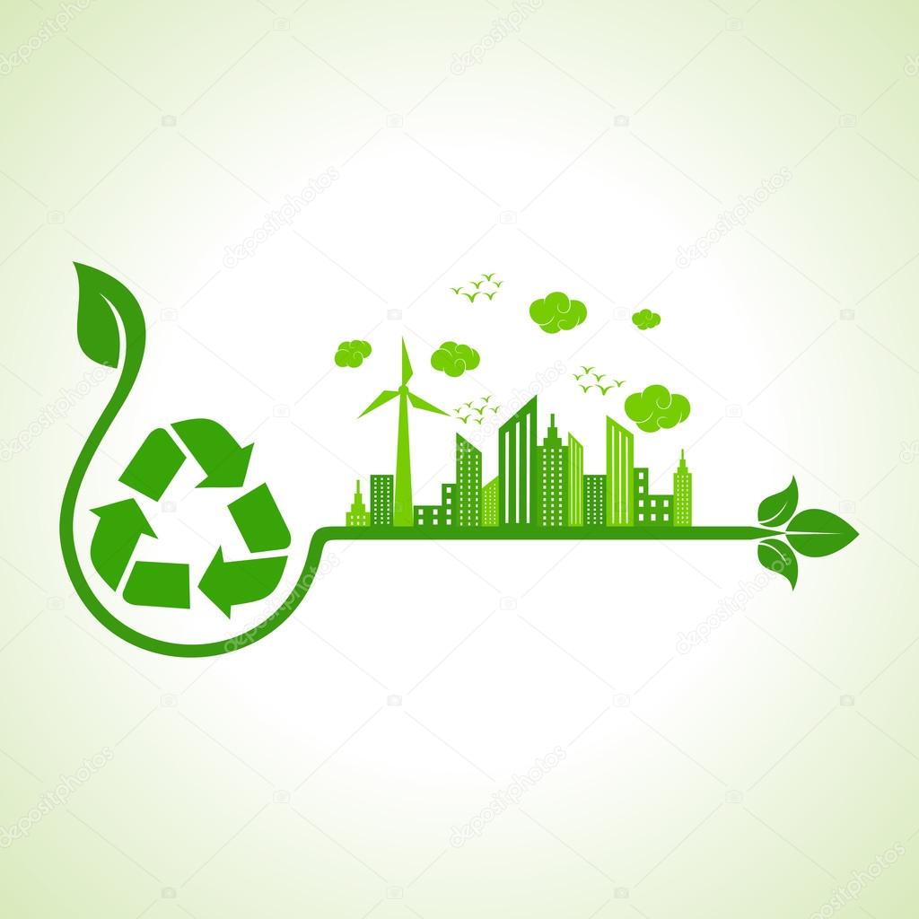 Ecology concept with recycle icon