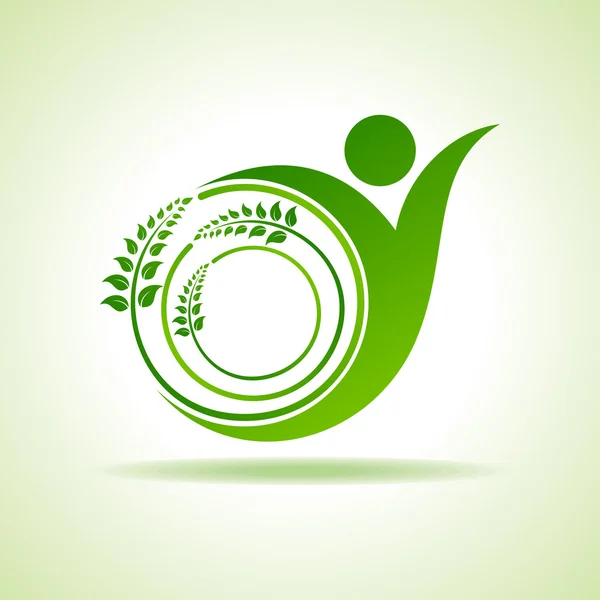 Eco pictogram met blad — Stockvector