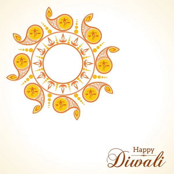 Diseño elegante y texto para Diwali celebración stock vector — Archivo Imágenes Vectoriales