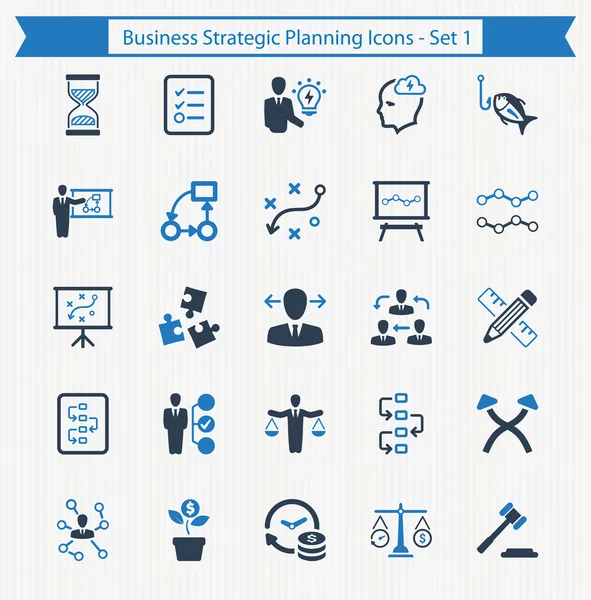 Symbole für die Planung von Geschäftsstrategien - Set 1 — Stockvektor