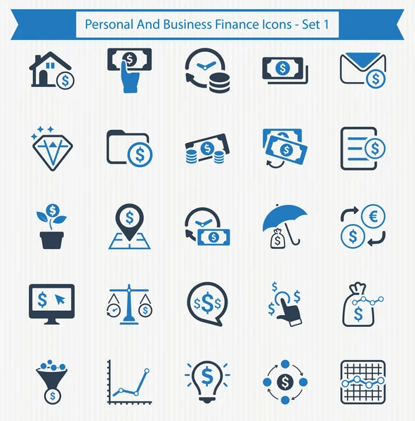 个人 & 商业金融图标-设置 1 — 图库矢量图片