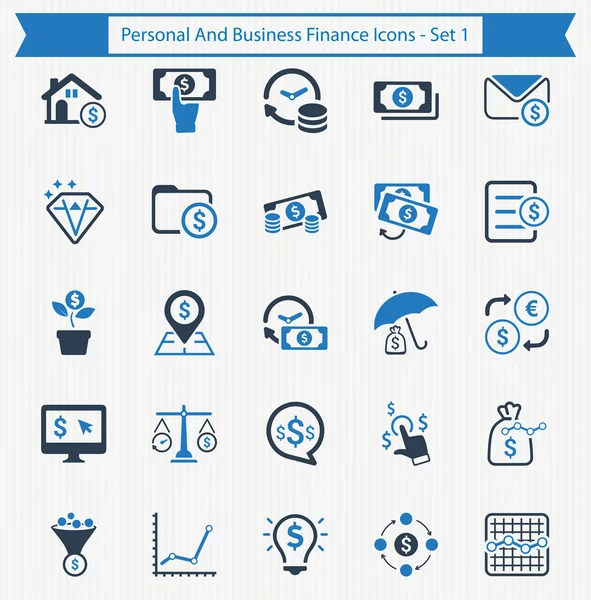 Persoonlijke & zakelijke financiën pictogrammen - set 1 — Stockvector