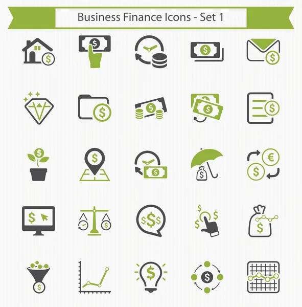 Iconos de finanzas empresariales - Conjunto 1 — Vector de stock