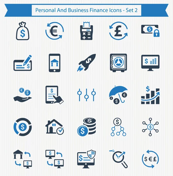 Ícones de finanças pessoais e empresariais - Set 3 — Vetor de Stock