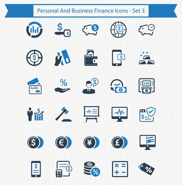 Persoonlijke & zakelijke financiën pictogrammen - set 3 — Stockvector