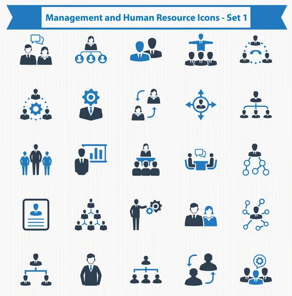 Yönetim ve insan kaynakları simgeler - Set 1 — Stok Vektör