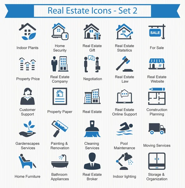 房地产图标-设置 2 — 图库矢量图片