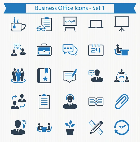Ícones de escritório de negócios - Conjunto 1 —  Vetores de Stock