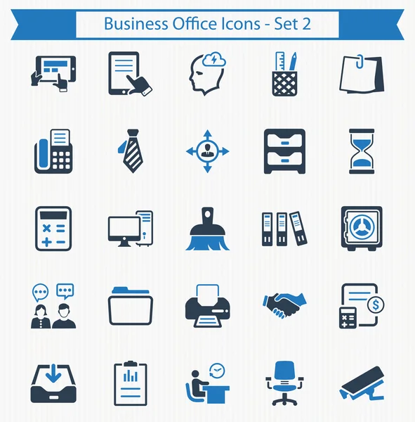 Iconos de oficina de negocios - Conjunto 2 — Vector de stock