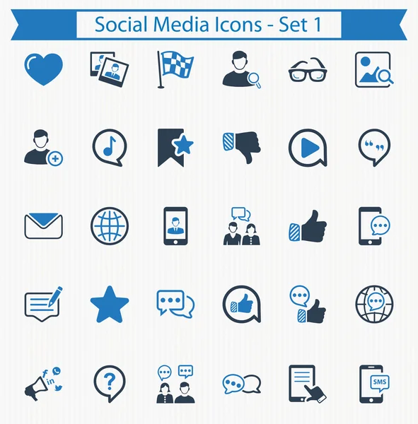 Sosyal Medya Icons - Set 1 — Stok Vektör