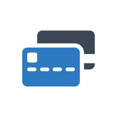 Kredi kartı simgesi - Basit vektör illüstrasyonu