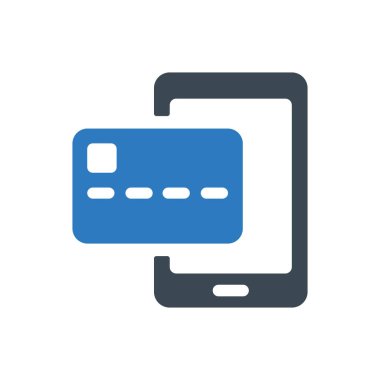 Mobil ödeme simgesi - Basit vektör illüstrasyonu