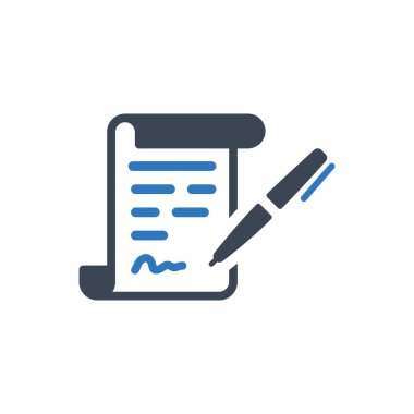 Simge imzalanırken - Basit vektör illüstrasyonu