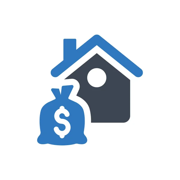 Ícone Finanças Casa Ilustração Vetorial Simples — Vetor de Stock
