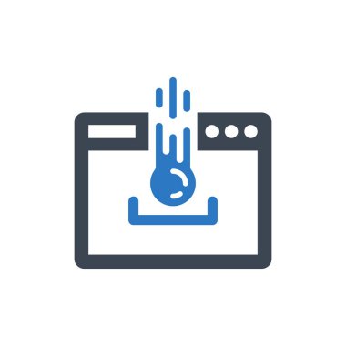 Çevrimiçi gelir simgesi - Basit vektör illüstrasyonu