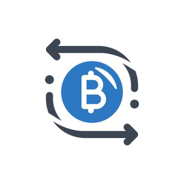 Bitcoin aktarım simgesi - Basit vektör illüstrasyonu