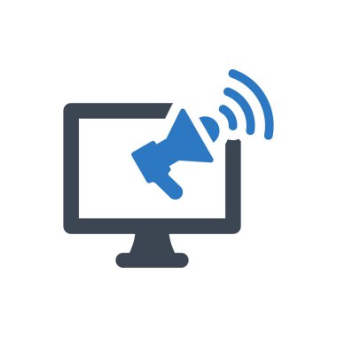 Televizyon reklam simgesi - Basit vektör illüstrasyonu