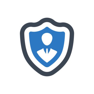 Kişinin sigorta simgesi - Basit vektör illüstrasyonu