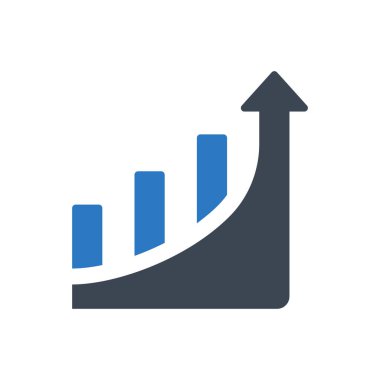Grafik yukarı simgesi - Basit vektör illüstrasyonu