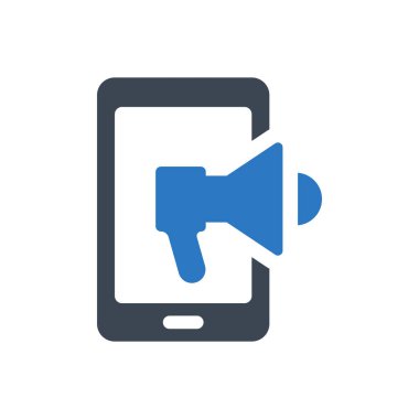 Mobil pazarlama simgesi - Basit vektör illüstrasyonu