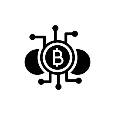 Bitcoin ağ simgesi (vektör çizimi)