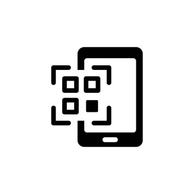 Mobil QR kod tarama simgesi (vektör illüstrasyonu)