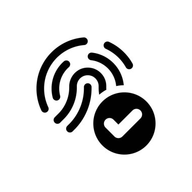 Parmak izi imza simgesi (vektör illüstrasyonu)