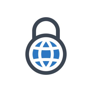 Web güvenlik simgesi (vektör çizimi)