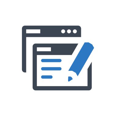 Çevrimiçi kopyalama yazma simgesi (vektör illüstrasyonu)