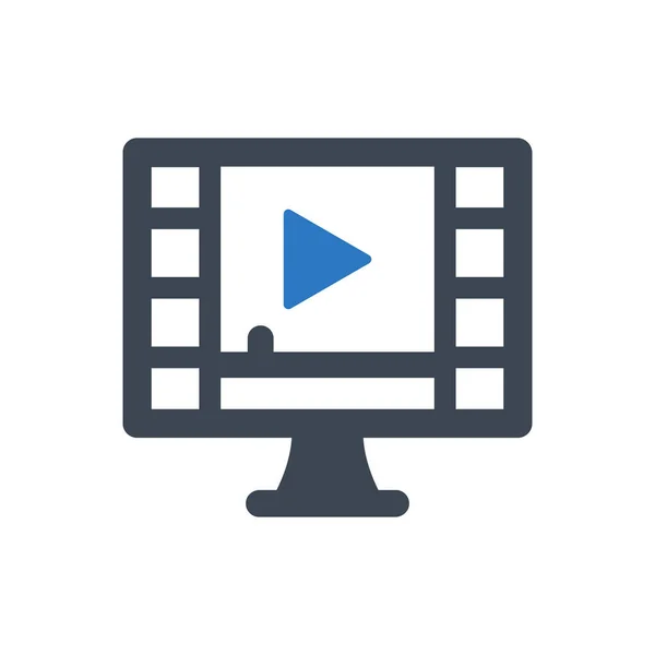Icône Streaming Vidéo Illustration Vectorielle — Image vectorielle