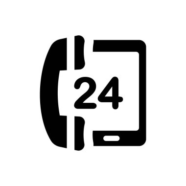 24 saat destek simgesi (vektör illüstrasyonu)